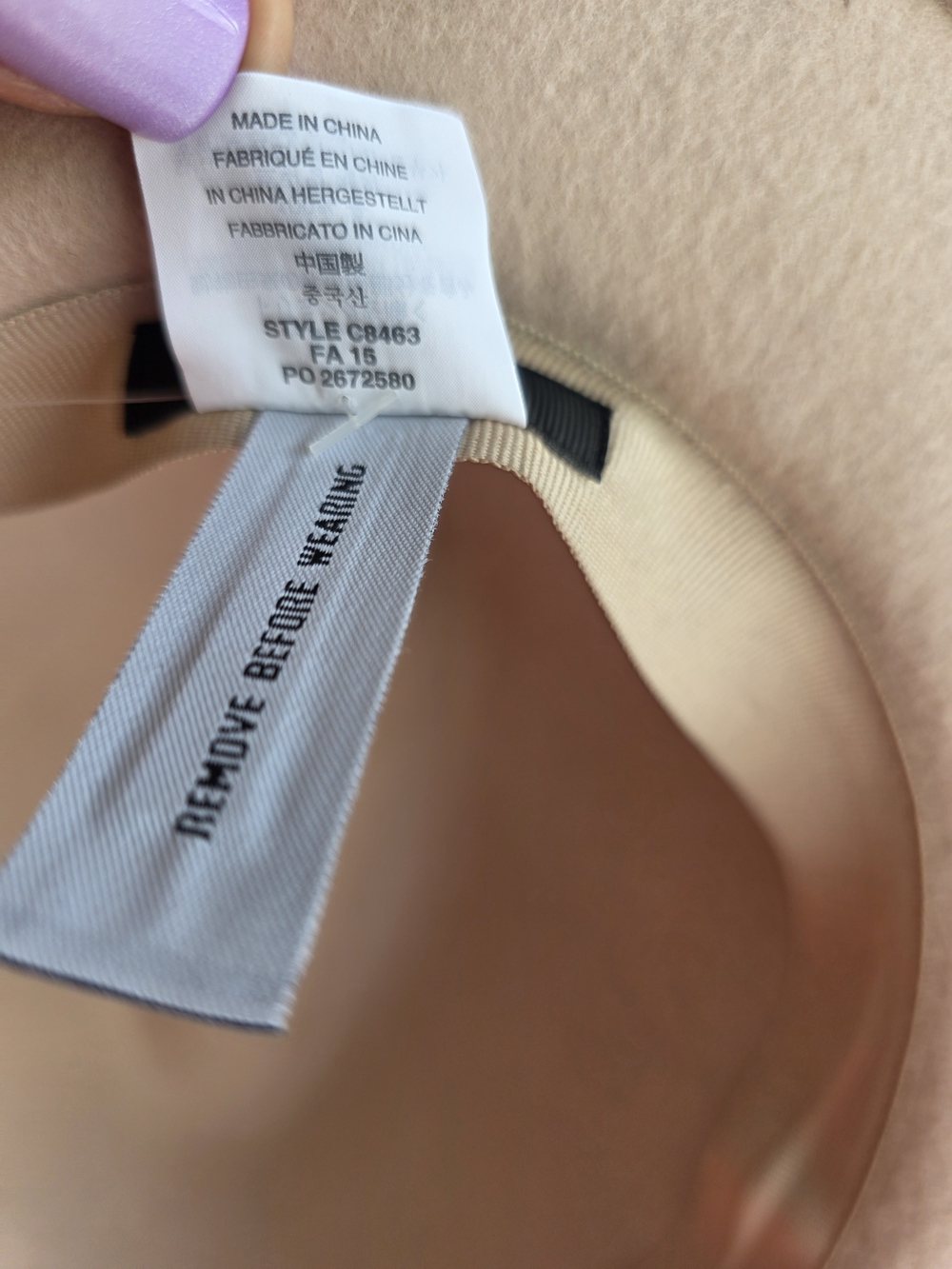 J.Crew Blush Pink Wool Fedora Hat M/L NWT Wide Brim Luxury Style - Picture 9 of 10